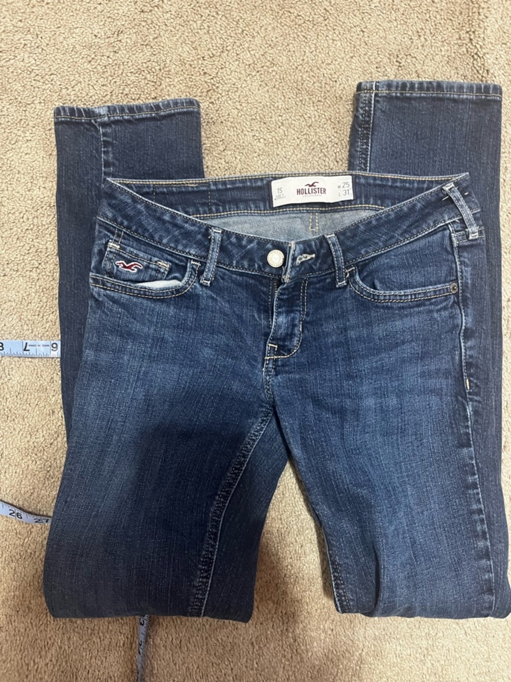 Vintage y2k 2000’s Hollister skinny jeans size 1 short